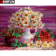 HOMFUN Full Square/Round Drill 5D DIY Diamond Painting "Flower strawberry" Embroidery Cross Stitch 5D Home Decor Gift A15403 2024 - buy cheap