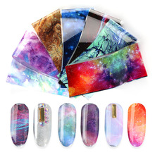 10pc/pack Mixed Nail Foils Sticker Flower Nail Art Transfer Sticker Holographic Starry 3D Adhesive Decals Decoration Wraps 2024 - buy cheap