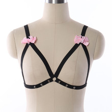 Arnés gótico Burlesque con Marco en forma de jaula, Bralette negro, pajarita elástico, Cuerpo brillante, lazo gótico, busto, lencería 2024 - compra barato