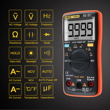 ANENG Tester Auto Range Digital Multimeter NCV Ohmmeter Voltage Ammeter Current Meter temperature, Digital display, dc current:999.9ma>9.999a>99.99ua>999.9ua, 0 - 40 ℃ 2024 - buy cheap