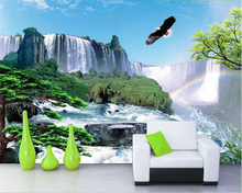 Beibehang-papel tapiz de paisaje natural 3D, 2017 material de seda, tamaño personalizado, Fondo de TV, sala de estar, dormitorio, mural 3D 2024 - compra barato