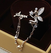 Austrian crystal Angel wings chain brooch korean elegant  jewelry blazer accessories wholesale/broches boda/femininos/masculino 2024 - buy cheap