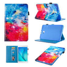 Print Flip TPU+PU Leather Smart Cover Stand Funda Case For Samsung Galaxy Tab A 10.1 T580 T585 SM-T580 T580N T585C + Film + Pen 2024 - buy cheap