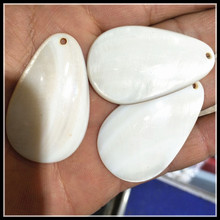 10pcs nature white shell pendants teardrops shape size 45x28mm mother of pearl loose beads diy shell loose for necklace pendants 2024 - buy cheap