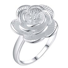 GY-AR206 Hot silver plated size 6#7#8#9# Rings for women&men's silver color jewellery fashion jewelry peony flower Rings 2024 - buy cheap