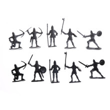 60 pçs/set guerra militar medieval guerreiros de simulação soldado antigo cavaleiro estático figura modelo para crianças presentes 2024 - compre barato
