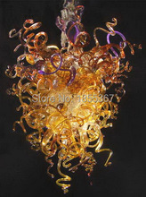 Free Shipping Hotel Decorative Cheap Chain Hanging Light Amber Glass Chandelier 2024 - buy cheap