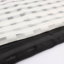 Fashion Checked plaids gauze organza fabric for dress making white black 145cm wide by yard 2024 - buy cheap