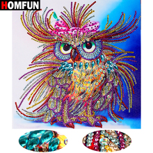 HOMFUN 5D DIY Special Shaped Diamond Painting Cartoon Owl Handicraft Needlework 3d Drill gift Embroidery Decor Gift 24x24cm 2024 - buy cheap