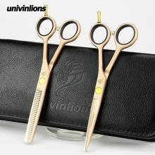 univinlions 5.5" rose golden hair scissors hairdressing japanese hair cutting shears professional barber razor scisssors pinking 2024 - buy cheap