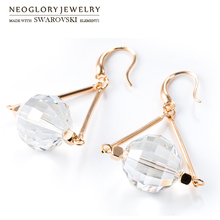 Neoglory Crystal Drop Earrings Geometric Triangle Design Exquisite New Trendy Women Embellished With Crystals From Swarovski 2024 - buy cheap