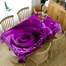 3D Tablecloth Beautiful Purple Rose Pattern Dustproof Tablecloth Wedding Banquet Decoration Table Cloth Home Textile Supplies 2024 - buy cheap