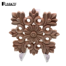 RUNBAZEF Vintage Unpainted Wood Carved Decal Corner Onlay Applique Frame Home decoration accessories Furniture Wall Decor Crafts 2024 - buy cheap