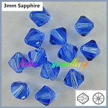 Free Shipping! 720pcs/Lot,  AAA Chinese Top Quality 3mm Sapphire Crystal Bicone Beads 2024 - buy cheap