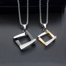 square Stainless Steel Necklaces Gold silver color rhinestone Necklace For Women's  Accessories Chain Pendant Bijoux Femme 2024 - buy cheap