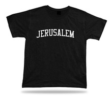 Camiseta presente idéia jerusalém israel ocidental parede cúpula da rocha terra santa t 2019 moda manga curta algodão t camisas 2024 - compre barato