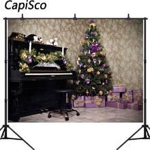 Capisco photography backdrop piano Purple gift box Christmas backgrounds Computer Printed Photography backdrops for Photo studio 2024 - buy cheap