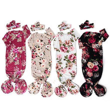 Спальный мешок с длинным рукавом и цветочным принтом для новорожденных, 0-6 м 2024 - купить недорого