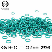 10PCS/lot Rubber Ring Green FKM O ring Seals 1mm Thickness OD14/15/16/18/19/20mm Rubber O-Rings Gasket Oil Rings Fuel Washer 2024 - buy cheap