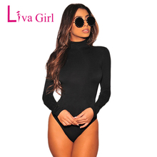 LIVA GIRL Women Sexy Warm Turtleneck Long Sleeve Bodycon Bodysuit 2019 Spring Autumn Mujer Jumpsuit Skinny Femme Bodysuits White 2024 - buy cheap