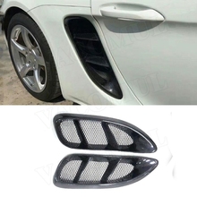 Car Carbon Fiber Side Air Vent Bumper Outlet Cover Trim for Porsche Boxster Cayman 718 2016-2019 Replacement Car Accessories 2024 - buy cheap