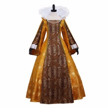 Adult's Dress Cosplay Vintage Golden Medieval Renaissance Tudor Wedding Ball Gown Dress Costume Cosplay Custom Made 2024 - buy cheap