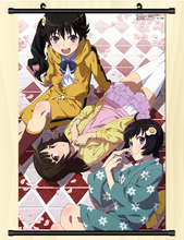 Imágenes de Anime japonés, Monogatari, Bakemonogatari, Orokamonogatari, anbaru, Suruga, decoración del hogar, póster enrollable de pared 2024 - compra barato
