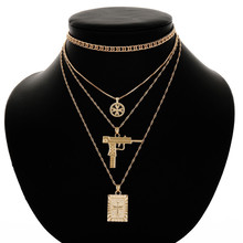 Free Shipping Multilayer Peace Cross Choker Necklaces For Women Personality Exaggeration Gold Necklace Collares  Jewelry Gift 2024 - buy cheap