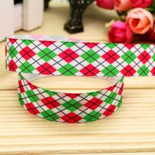 7/8'' Free shipping plaid printed grosgrain ribbon hair bow headwear party decoration wholesale OEM 22mm H5282 2024 - buy cheap