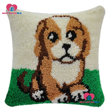 Latch Hook Cushion Kit Pillow Do it yourself Crafts"Dog" Cross Stitch Pillow Needlework Crocheting Embroidery knitted Cushion 2024 - buy cheap
