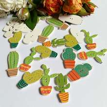 120PC cactus Shapes NEW mixed Natural Wooden buttons Mixed For Scrapbooking Crafts  for craft Decorative Buttons 2024 - buy cheap