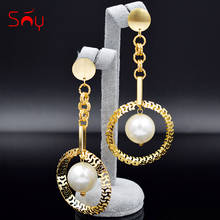 Sunny Jewelry Trendy Jewelry Big Earrings Long Drop Dangle Earrings For Women High Quality Round Ball Earrings For Party Jewelry 2024 - buy cheap
