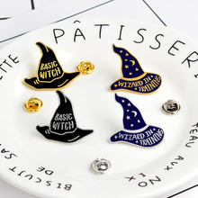 MINGQI Cartoon Basic Witch Wizard in training witch magic hat alloy enamel brooch fashion button gold badge bag pins jewelry 2024 - buy cheap