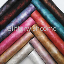 Glitterwishcome-tela de piel sintética de dos tonos, láminas de tela de cuero sintético, vinilo de PU para lazos, tamaño A4, 21x29cm, GM448A 2024 - compra barato