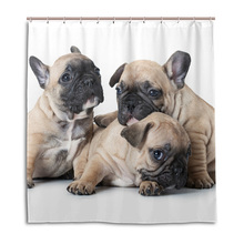 French Bulldogs Puppy Waterproof Shower Curtains Cute Dog Home Bathroom Eco-Friendly Curtains 100% Polyester Fabric Bath Curtain 2024 - buy cheap