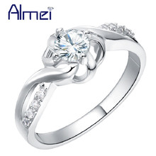 Almei anel de prata com zircônia, anéis para mulheres, joias femininas, anel de pedra branca, dropshipping, j249p 2024 - compre barato