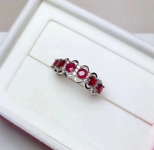 Best Wedding Ring Natural ruby ring Free shipping Natural and real ruby 925 sterling silver 3.5mm 6pcs 2024 - buy cheap