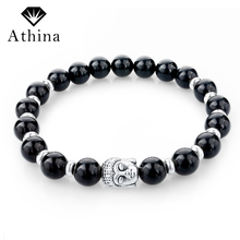 Athina Tiger Eye Stone Buddha Beads Bracelets For Women  Men Jewelry Chain Natural Stone Bracelets Bangles Pulseras  SBR150171 2024 - buy cheap