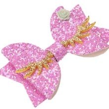 45PCS  Glitter Bows 3inch Sequin Hair Accessories  Sparkly Hairclip Boutique Bows Chic Hair Bow Flower Headwrap Accessory 2024 - buy cheap