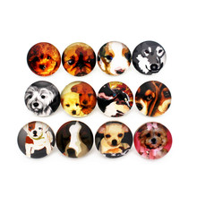 New Arrived 12pcs/lot Mosaic Dog Animal Glass Snap Buttons Charms Fit 18mm/20mm Snap Necklace Bracelet DIY Jewelry 2024 - buy cheap