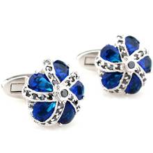 Cufflinks Retail Zircon series male blue black multicolour three-color cufflinks nail sleeve 250021 free shipping+free gift box 2024 - buy cheap