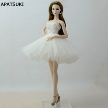 Vestido de balé curto branco para boneca barbie, roupas de vestidos de noite, roupas para bonecas barbie, roupas, acessórios de boneca 1/6 2024 - compre barato