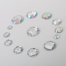 Cuentas de cristal redondas de 8, 10, 12, 14, 16, 18 y 20mm, cuentas acrílicas sueltas para bricolaje, accesorios de costura 2024 - compra barato