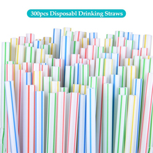 300 Pcs Disposable Straw Flexible Plastic Straws Multi Color 21cm Length Rainbow Drinking Straws Bendy Straw Bar Accessories 2024 - buy cheap