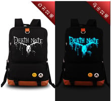 Mochila de lona con LOGO de Death Note para hombre y mujer, morral pequeño de viaje con diseño de Anime, ideal para estudiantes de moda 2024 - compra barato