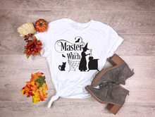Master Witch Unisex Tshirt Womens Halloween Shirts cat funny graphic cotton new season tee grunge tumblr party style goth tops 2024 - buy cheap