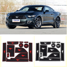 Ranhura para porta de carro, tapete de borracha 3d interior, com almofada e antiderrapante para carro ford mustang 2004-2012 2024 - compre barato