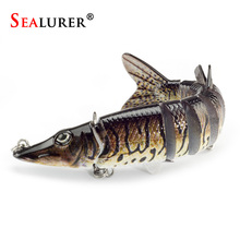 SEALURER High Quality 8-Segement Pike Muskie Lifelike Multijointed Fishing Lure 12.7CM 19G Swimbait Crankbait Hard Fishing Bait 2024 - buy cheap