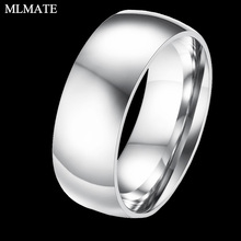 8mm hombres mujeres clásico alto pulido ajuste cómodo abovedado negro titanio Acero inoxidable anillo de la banda de la boda de Metal 2024 - compra barato