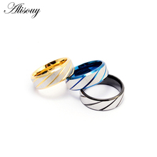Anel de aço inoxidável 316l, anel de dedo masculino, anel azul de titânio de aço, ornamentos azuis da moda, anel de casamento masculino 2024 - compre barato